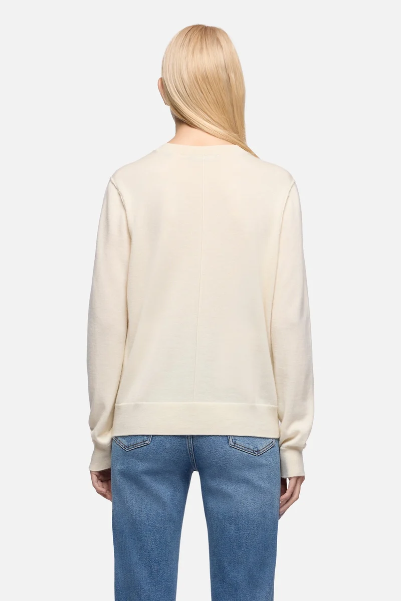 Cashmere Crewneck Sweater in Ice White
