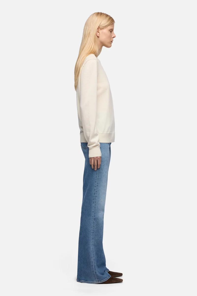Cashmere Crewneck Sweater in Ice White