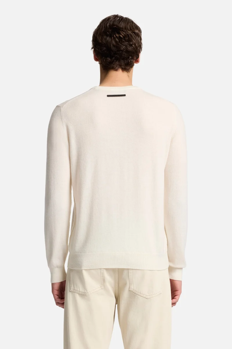 Cashmere Crewneck Sweater In Ice White