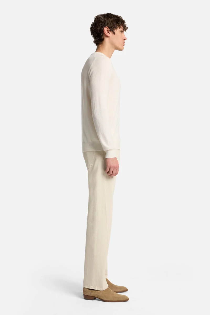 Cashmere Crewneck Sweater In Ice White