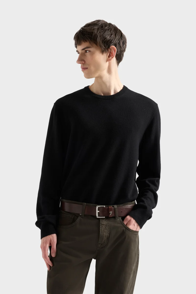 Cashmere Crewneck Sweater In Coal