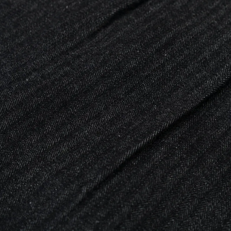 Pleat Denim Trousers HBT Denim Schwarz