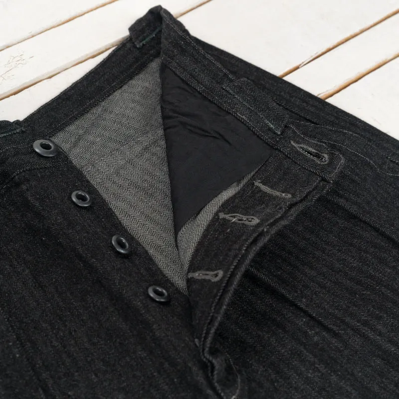 Pleat Denim Trousers HBT Denim Schwarz
