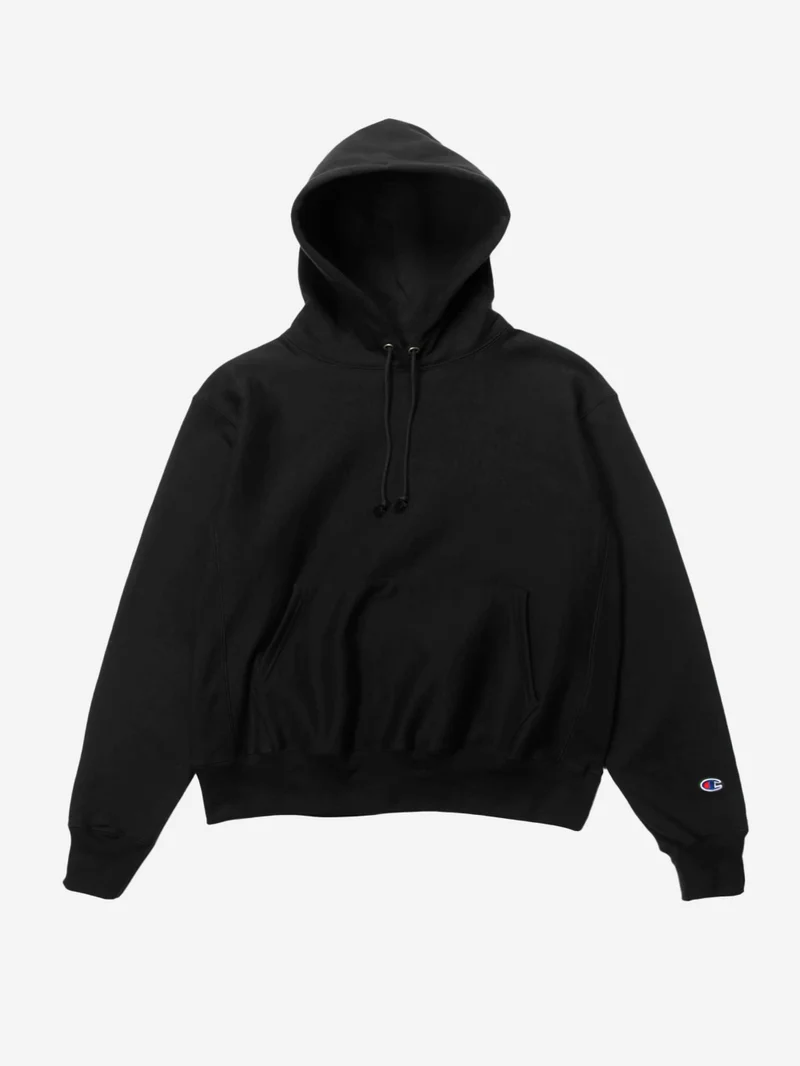 M Hoodie nera Reverse Weave Made in USA