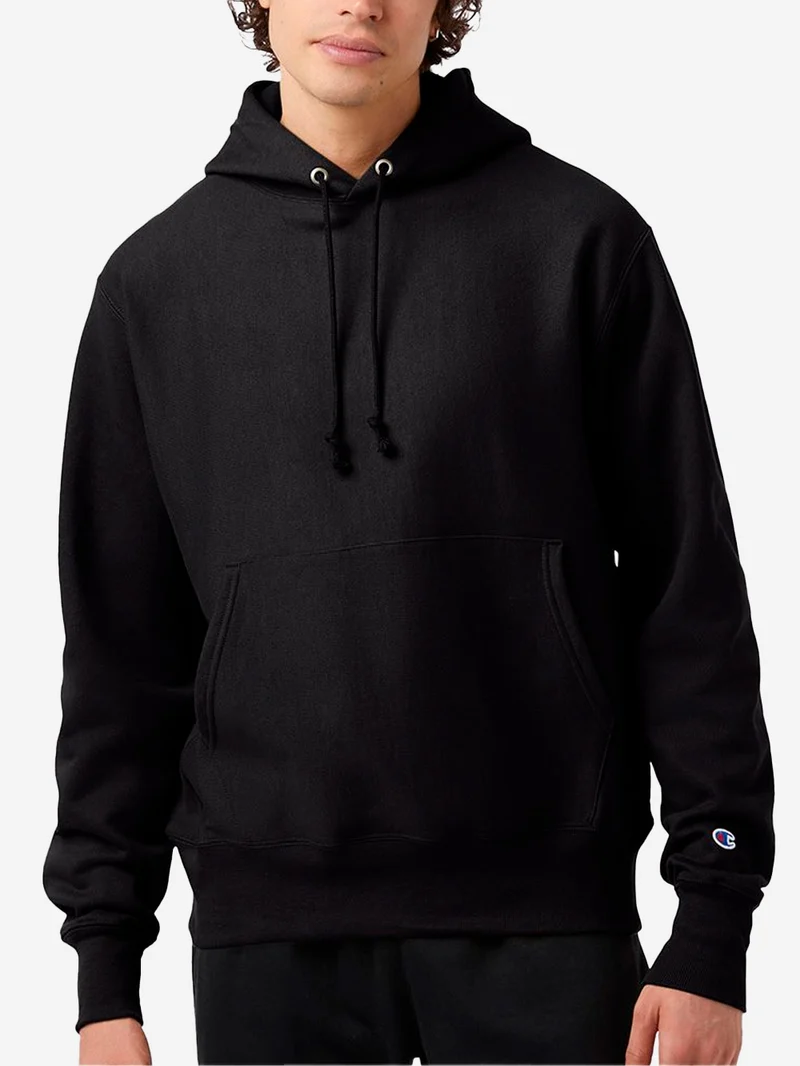 M Hoodie nera Reverse Weave Made in USA