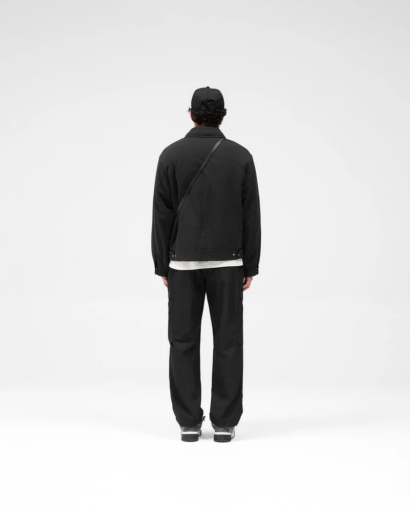 Crinkle Trucker Jacket - Black
