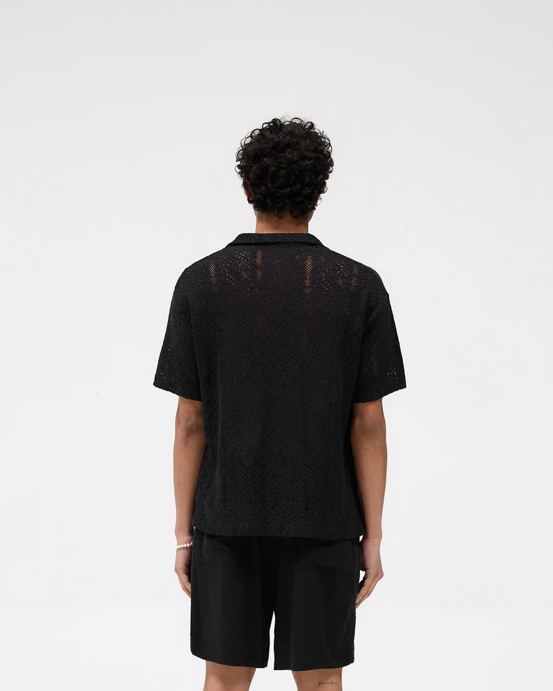 All Over Crochet Shirt - Jet Black