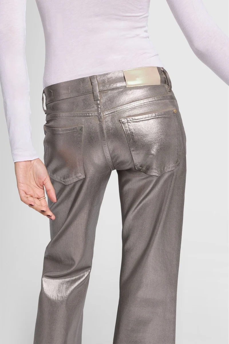 SPENCER FLARE in Coated Denim Champagne