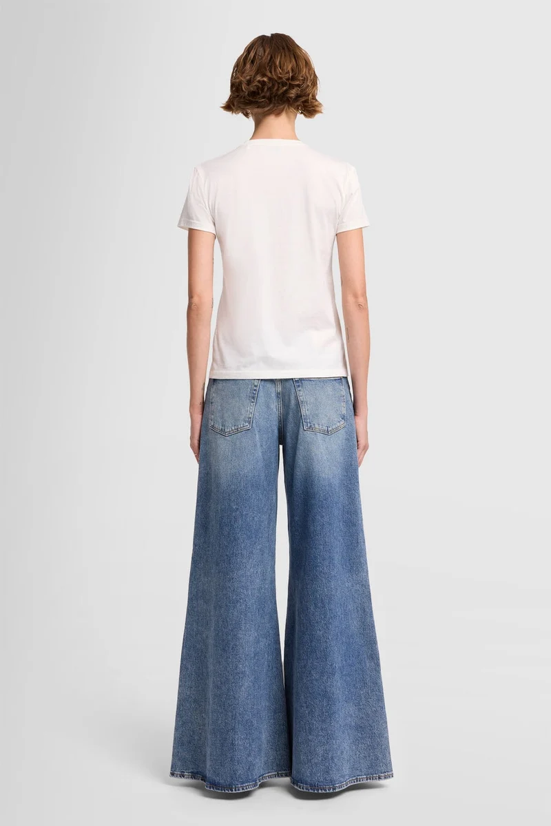 SHORT SLEEVE BASIC TEE in Cotton Blend White