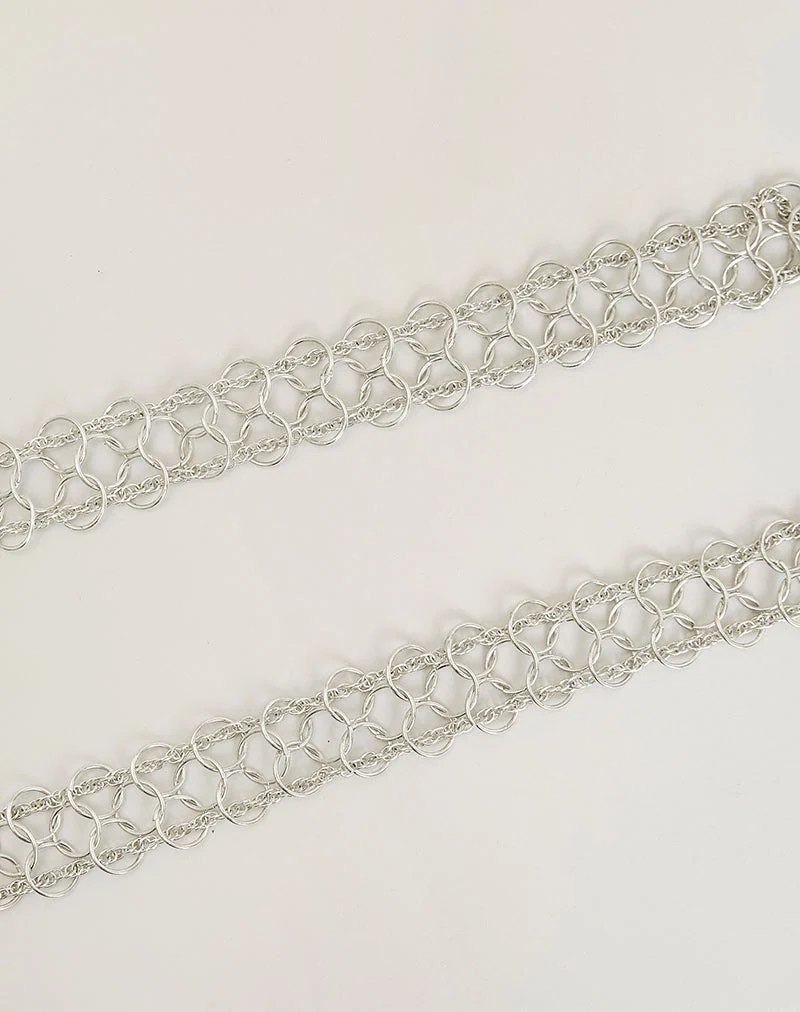 Metallgürtel aus Kettenhemd, versilbert