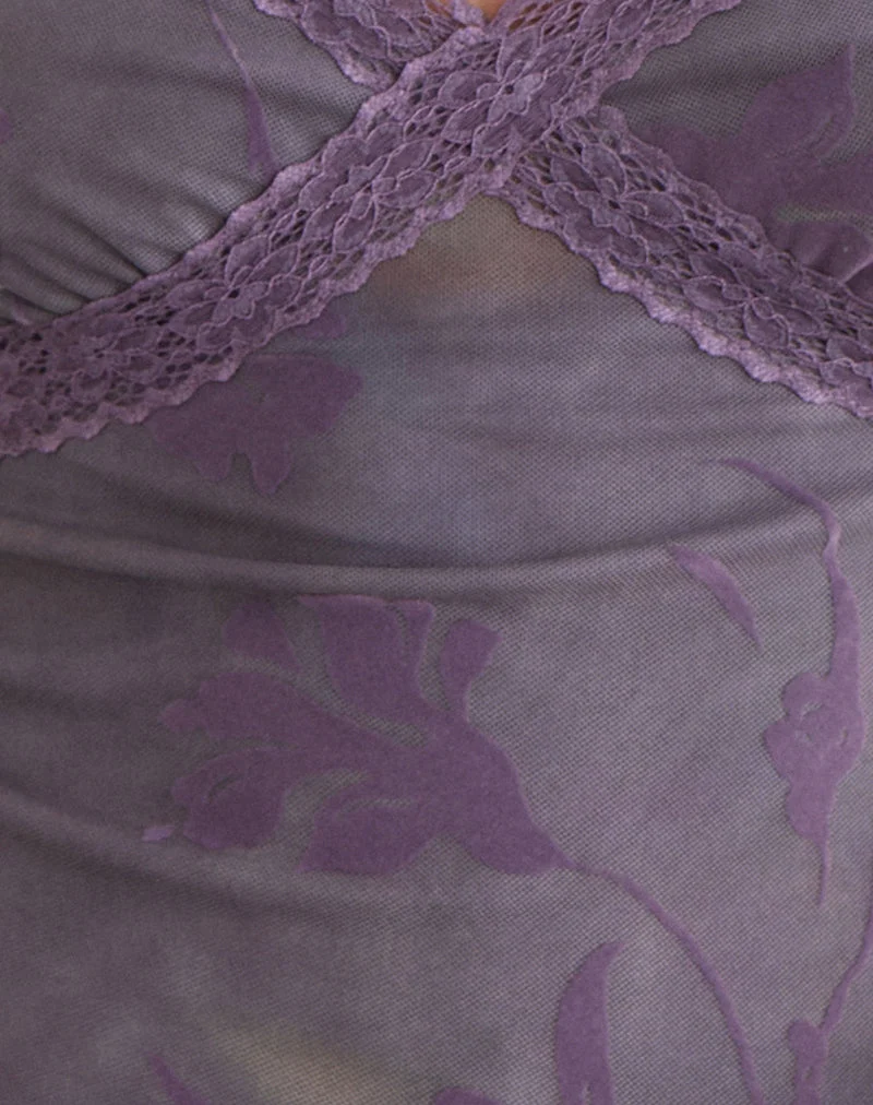 Rasa Cami Top in Flare Flower Purple
