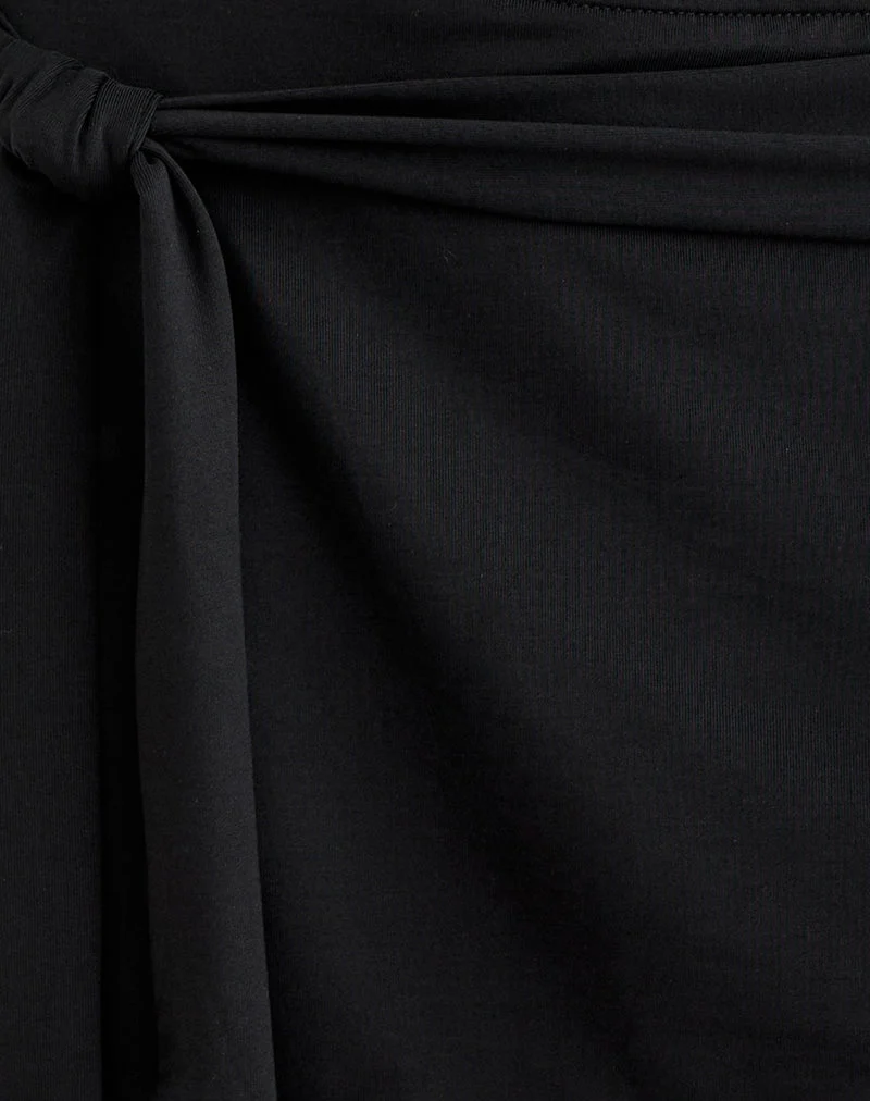 Grecia Tie Minirock aus Cupro, schwarz