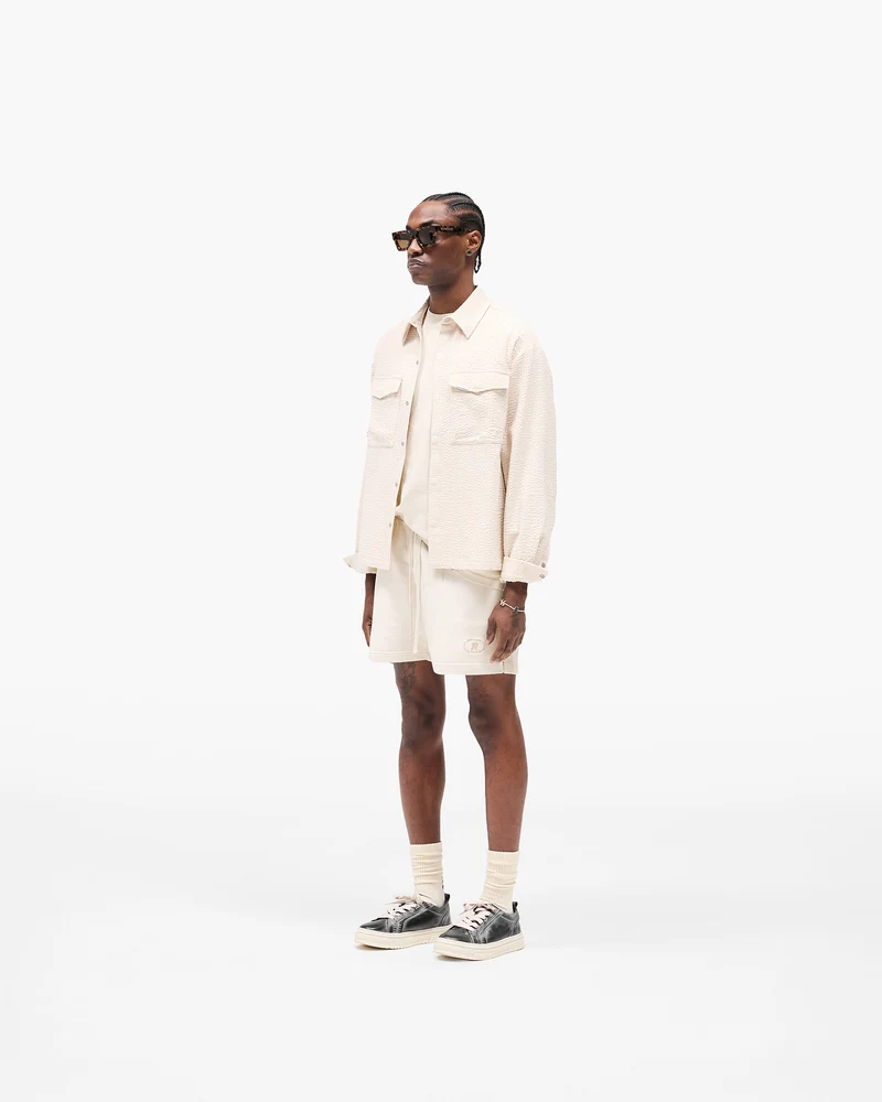 Textured Long Sleeve Shirt - Champagne