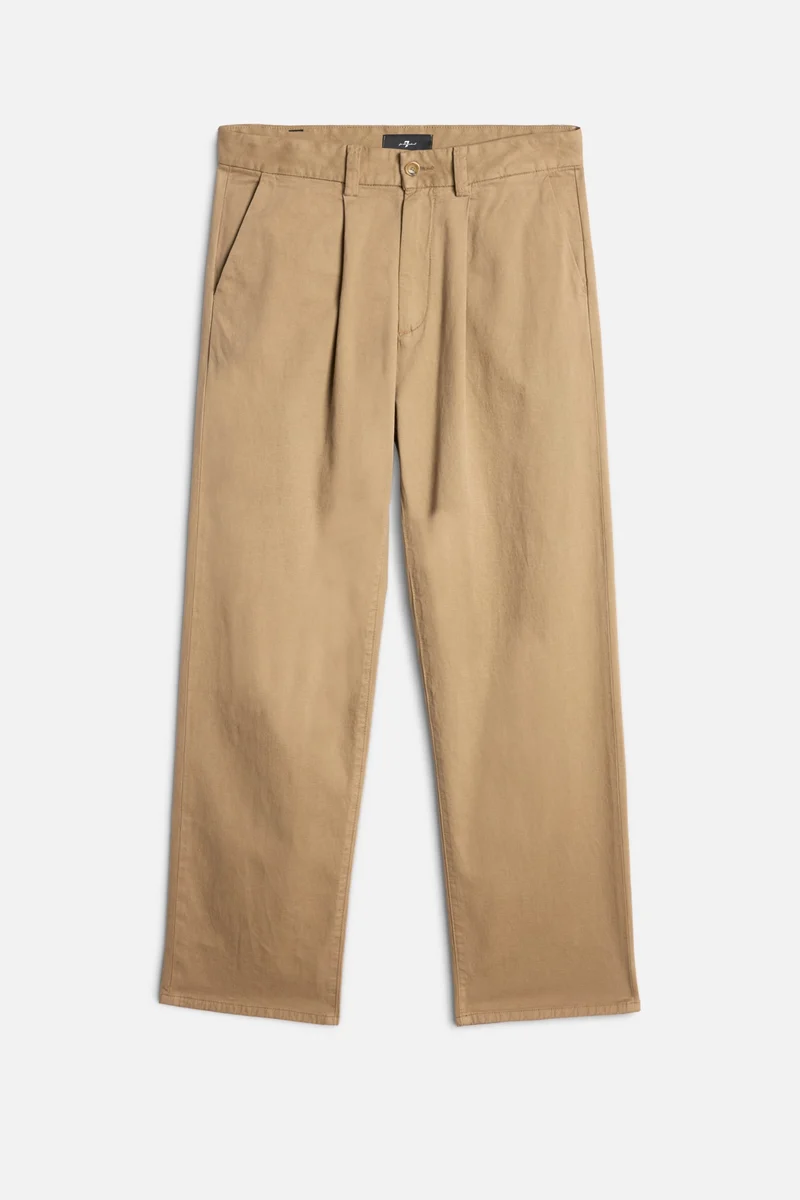 Comfort Twill Pleated Trouser In Silver Mink