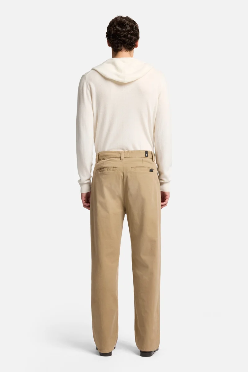 Comfort Twill Pleated Trouser In Silver Mink