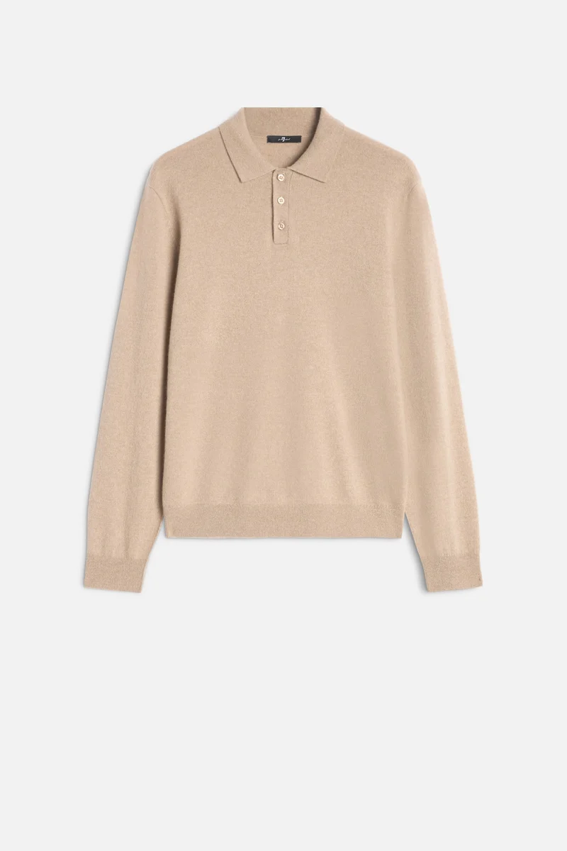 Cashmere Polo Sweater In Umber