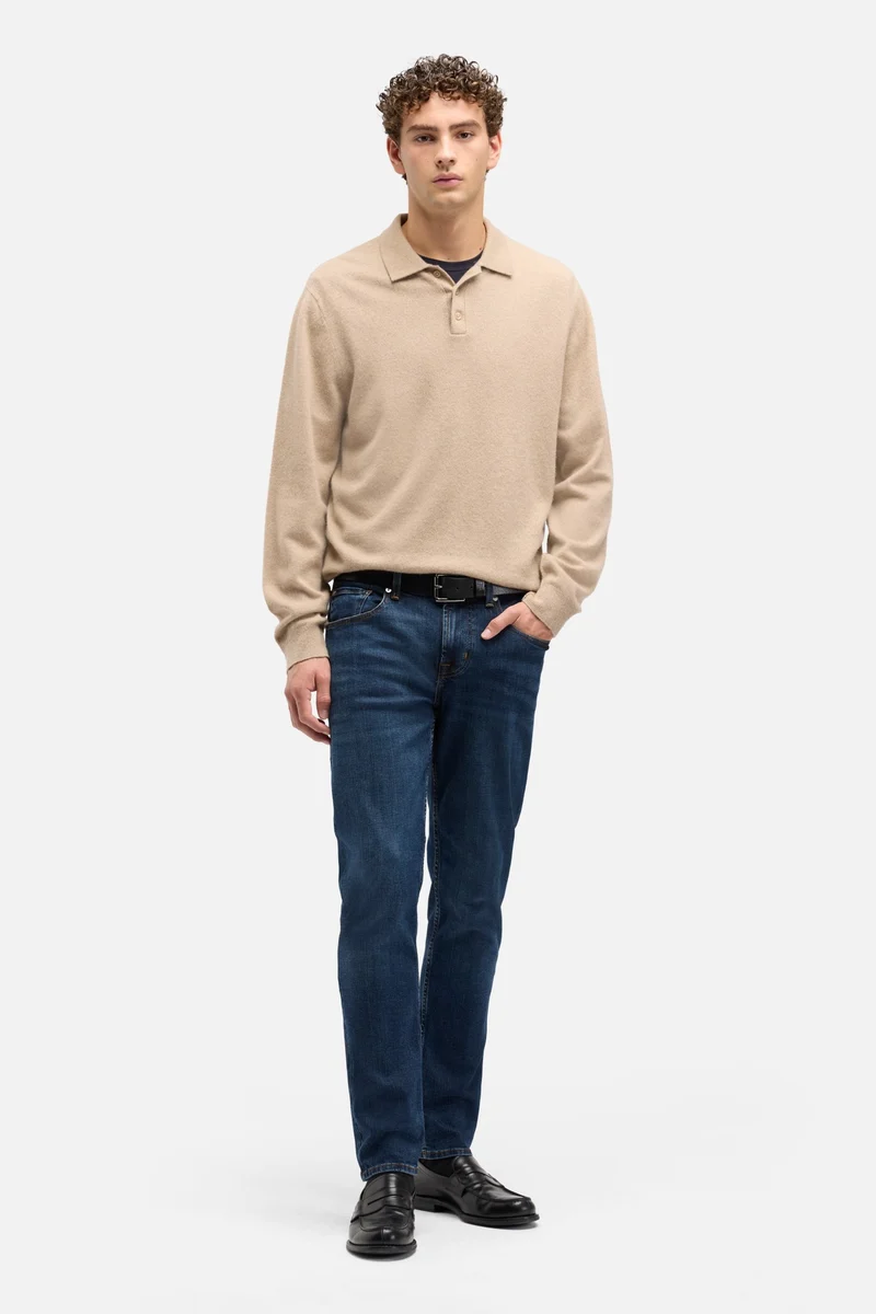 Cashmere Polo Sweater In Umber