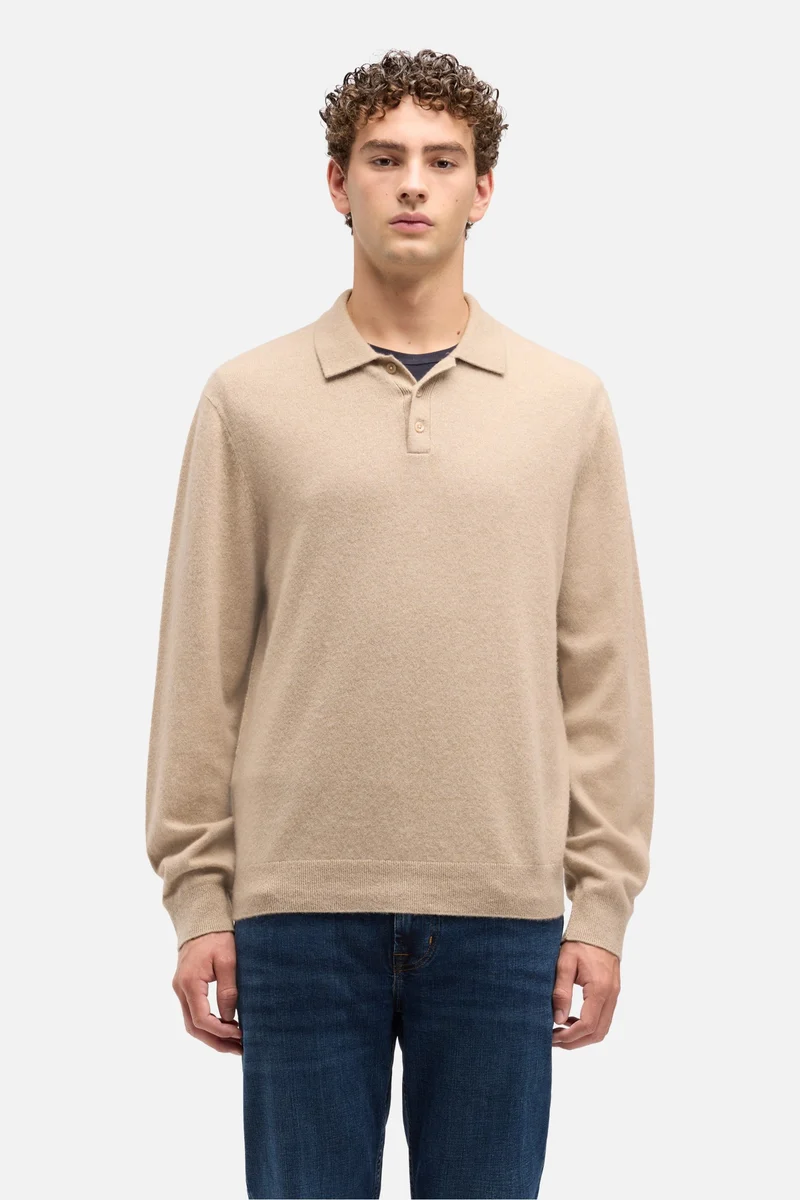 Cashmere Polo Sweater In Umber