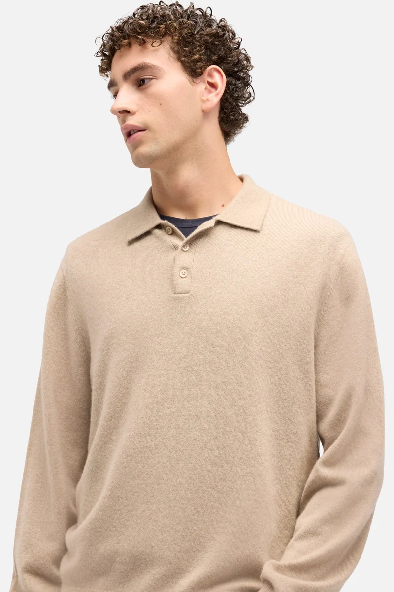 Cashmere Polo Sweater In Umber