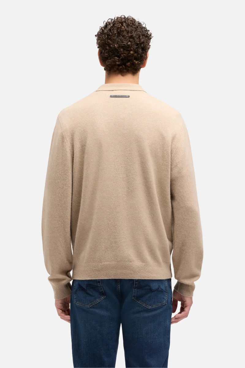 Cashmere Polo Sweater In Umber