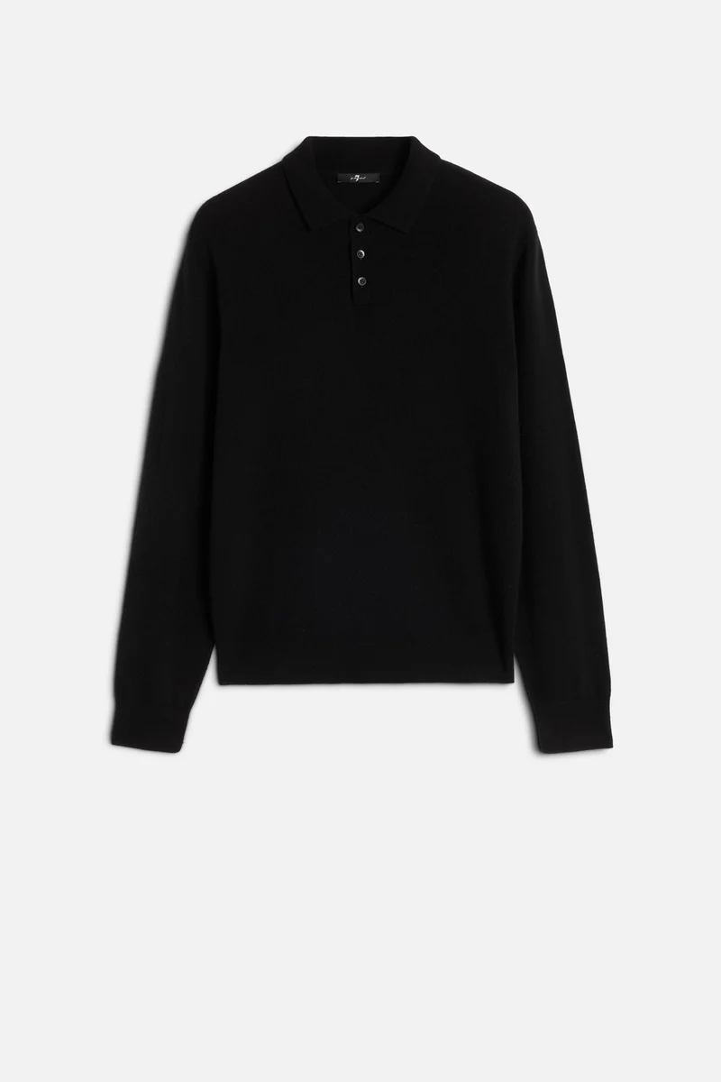 Cashmere Polo Sweater In Coal