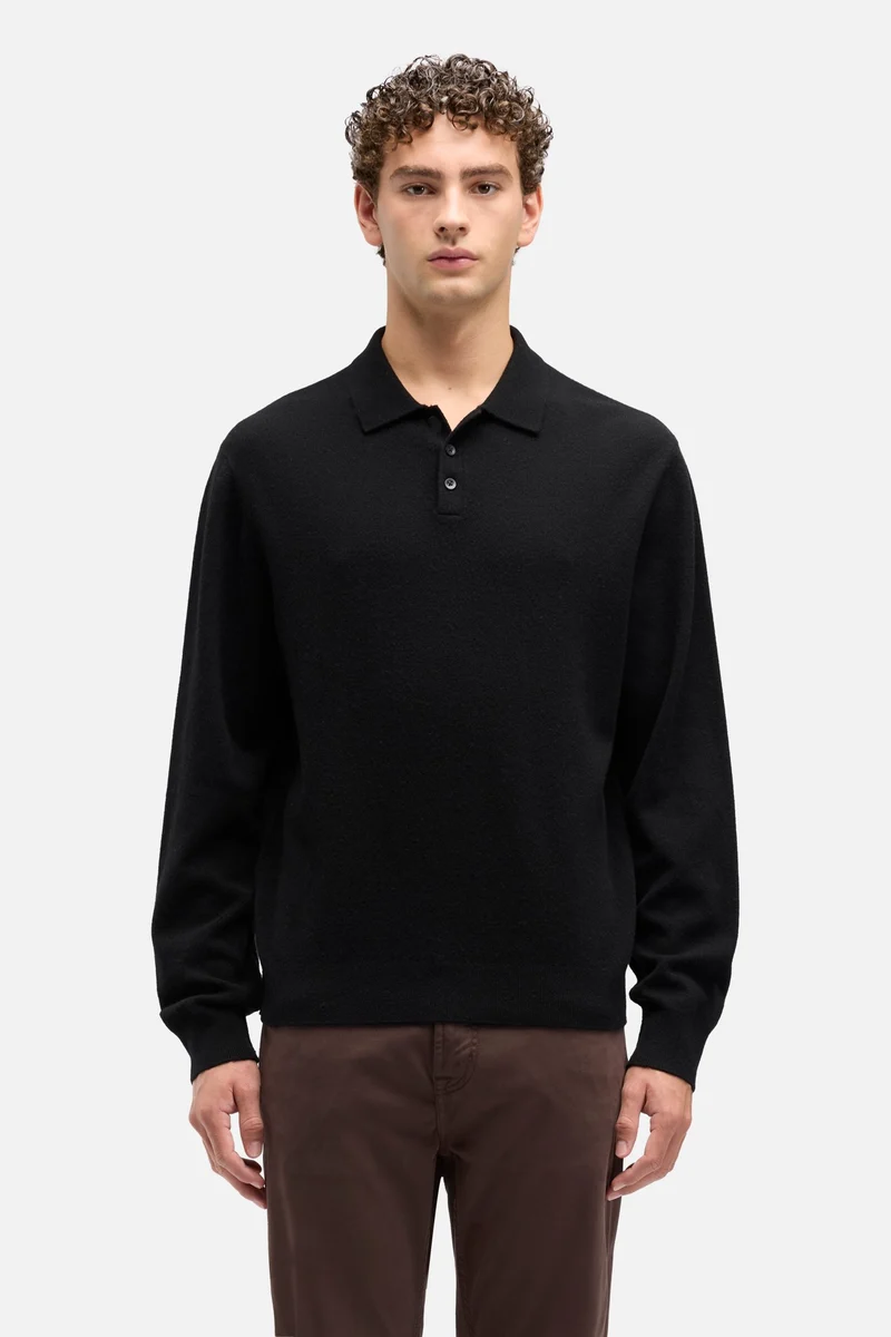 Cashmere Polo Sweater In Coal