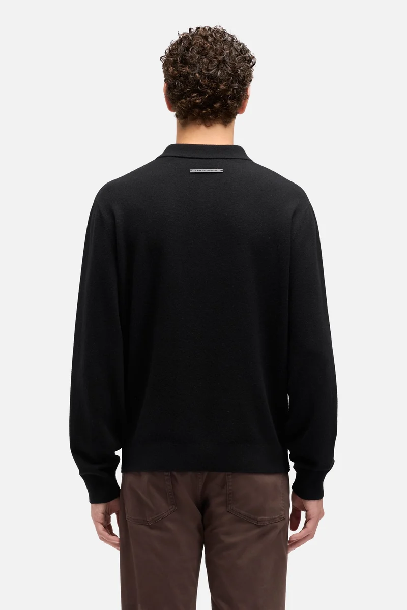 Cashmere Polo Sweater In Coal