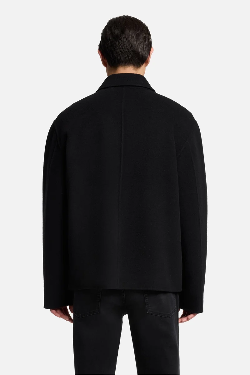 Wool Blouson Jacket In Black