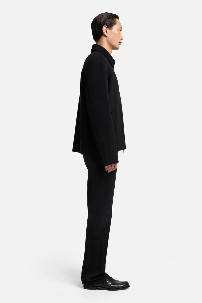Wool Blouson Jacket In Black