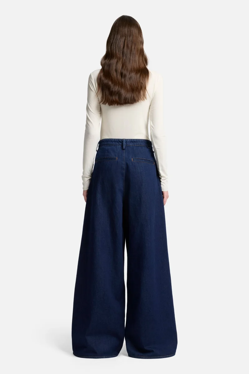 MANKIND Pleated Wide Leg Trouser in Franklin
