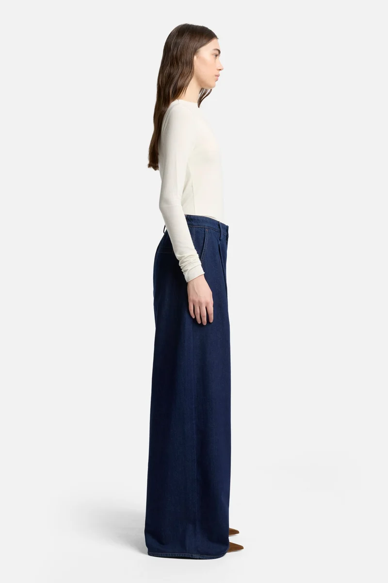 MANKIND Pleated Wide Leg Trouser in Franklin
