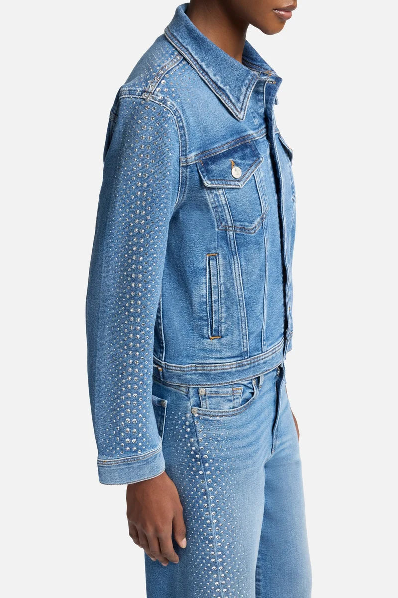 Luxe Vintage Adi Trucker Jacket in Love Soul