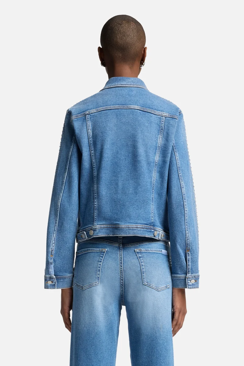 Luxe Vintage Adi Trucker Jacket in Love Soul