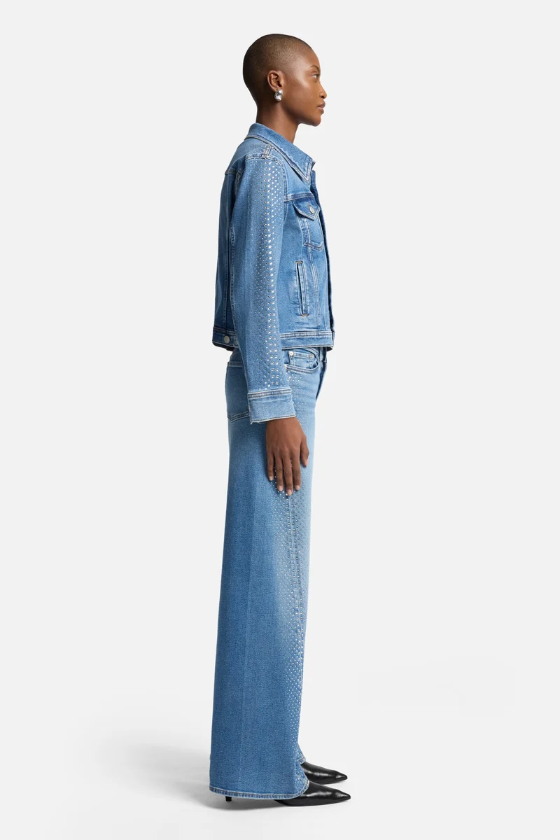 Luxe Vintage Adi Trucker Jacket in Love Soul