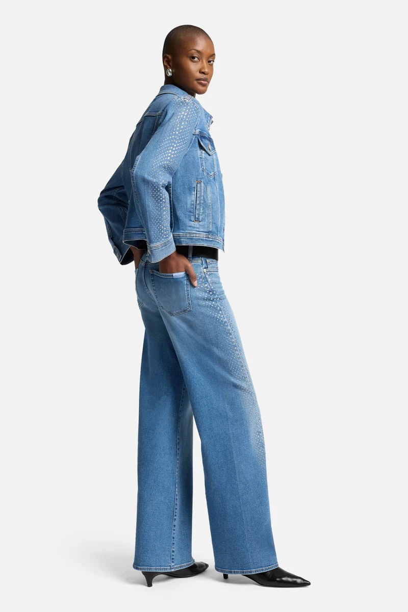 Luxe Vintage Adi Trucker Jacket in Love Soul