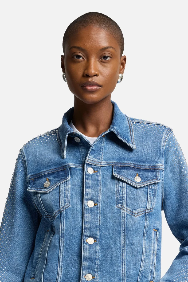 Luxe Vintage Adi Trucker Jacket in Love Soul