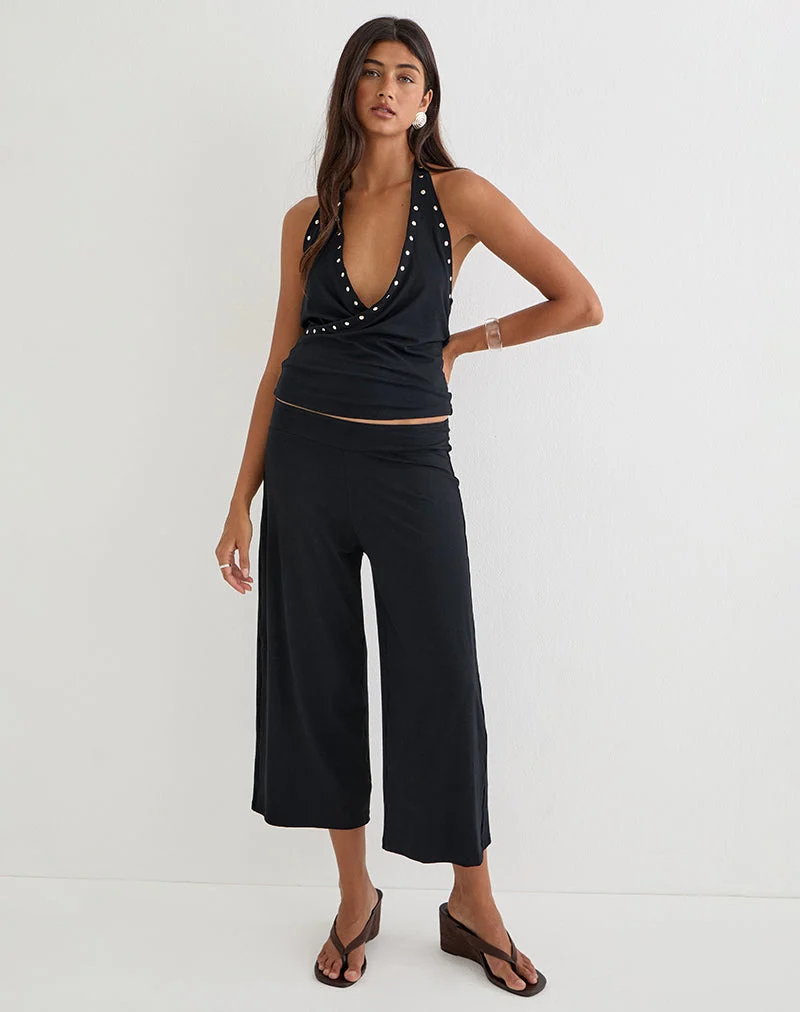 Hose „Ano Capri“ aus Rayon-Jersey, schwarz