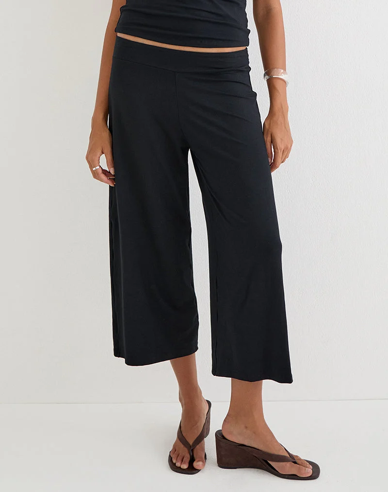 Hose „Ano Capri“ aus Rayon-Jersey, schwarz