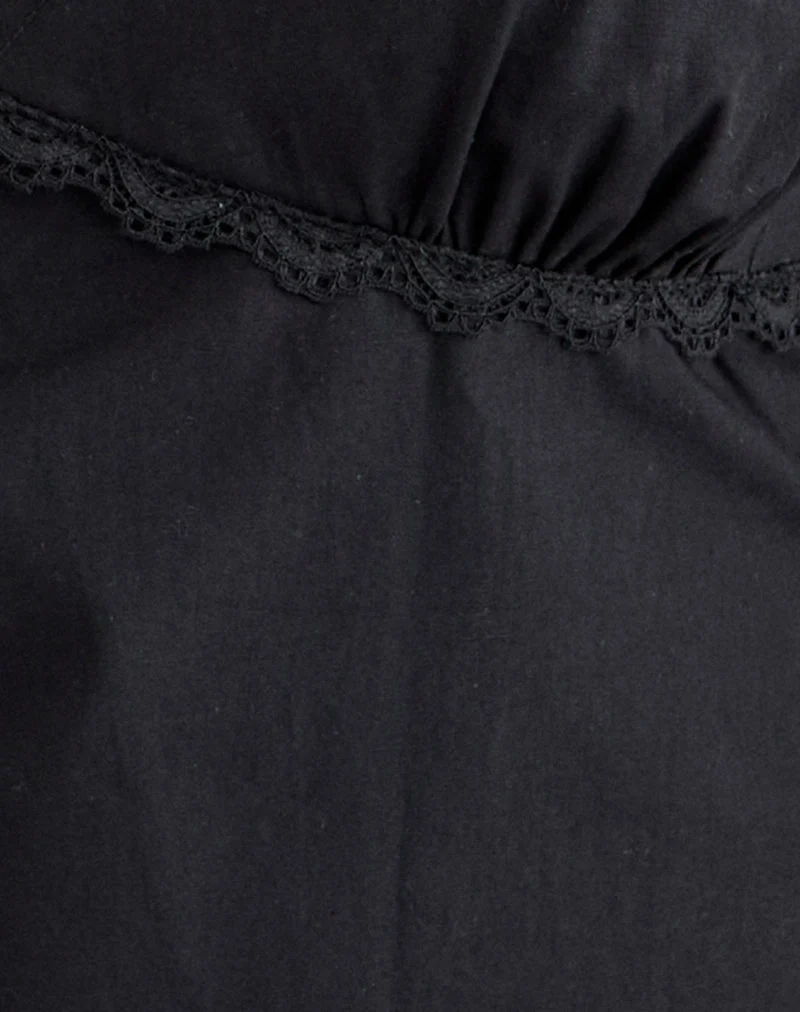 Tavita Minikleid aus Popeline, schwarz