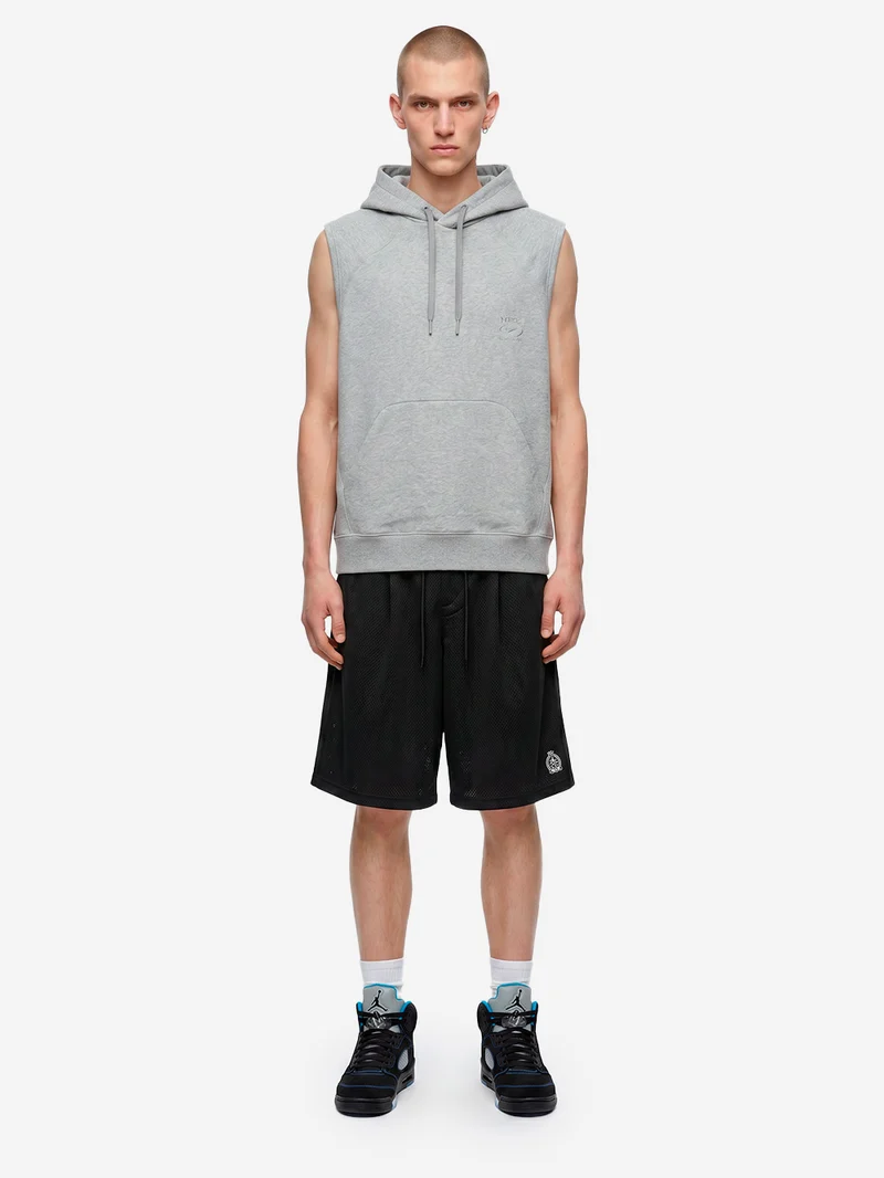 Felpa grigia con cappuccio in fleece senza maniche NAC Dri-FIT