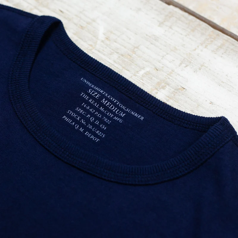 Undershirt Cotton Summer Navy