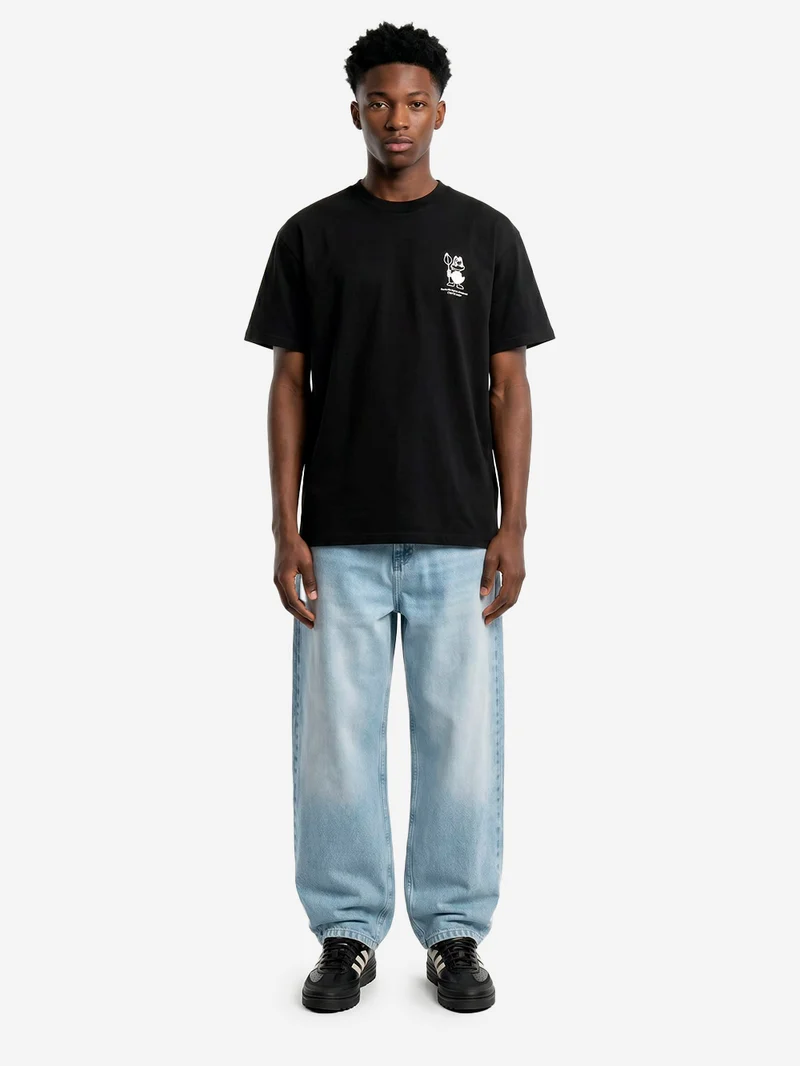 Pantaloni loose 'Brandon' in denim blu bleached