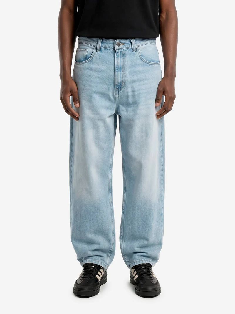 Pantaloni loose 'Brandon' in denim blu bleached
