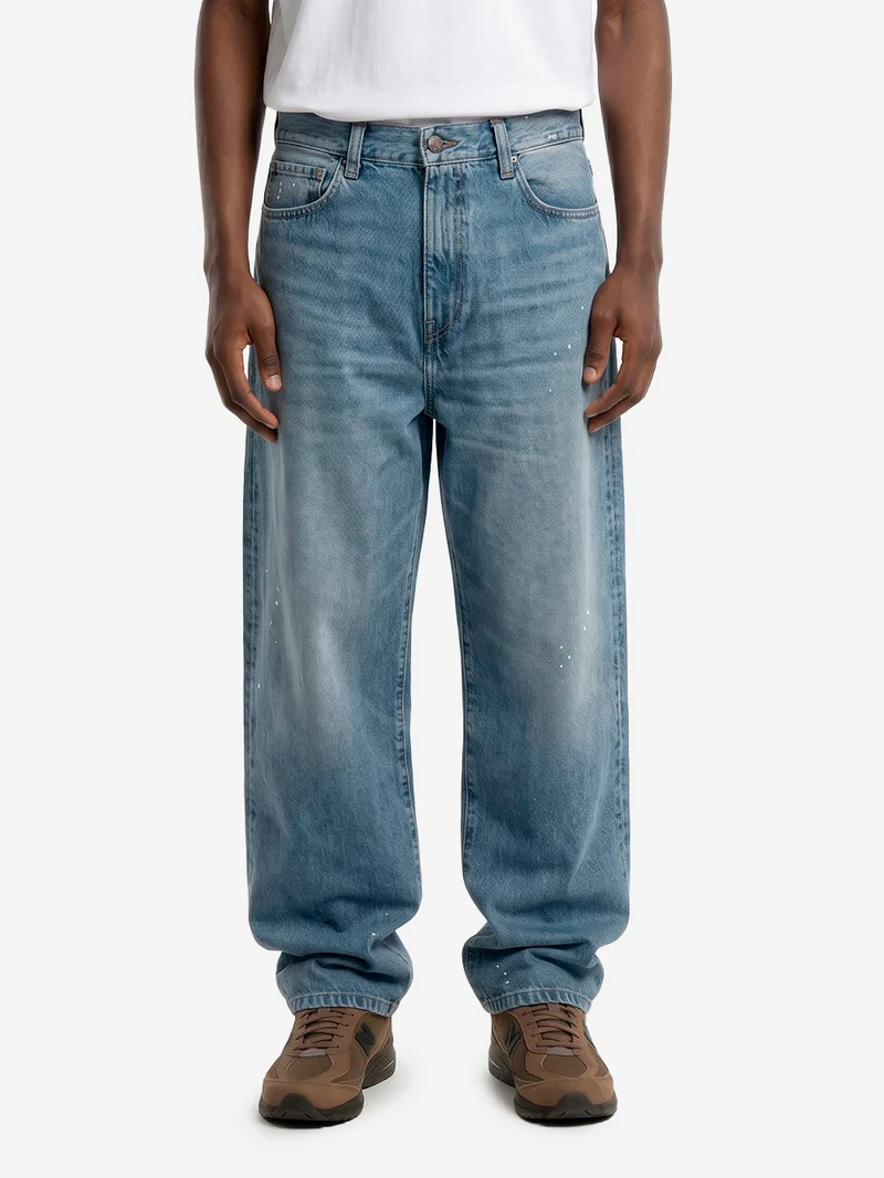 Pantaloni 'Landon' in denim blu destroy wash
