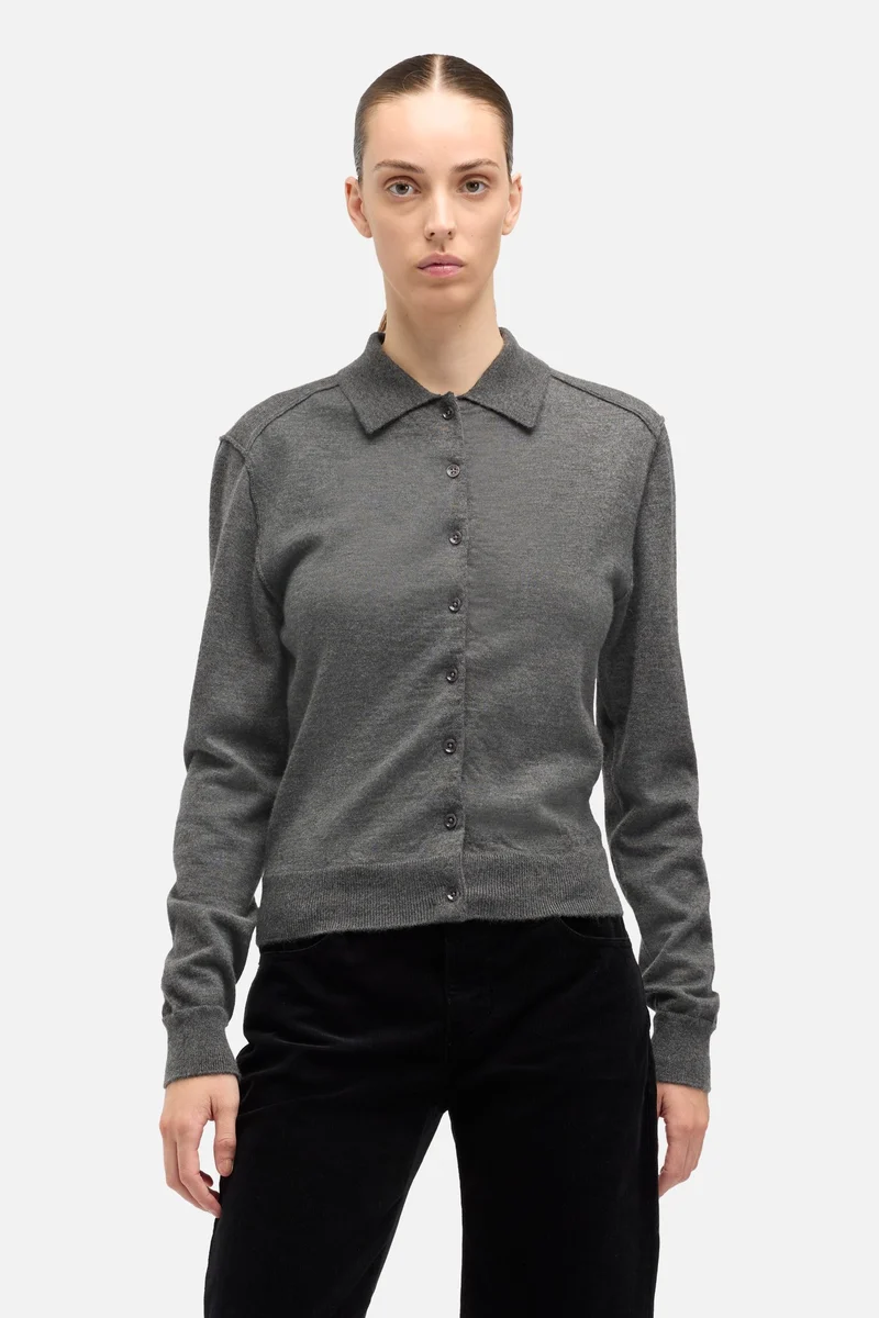 Cashmere Polo Cardigan in Korat