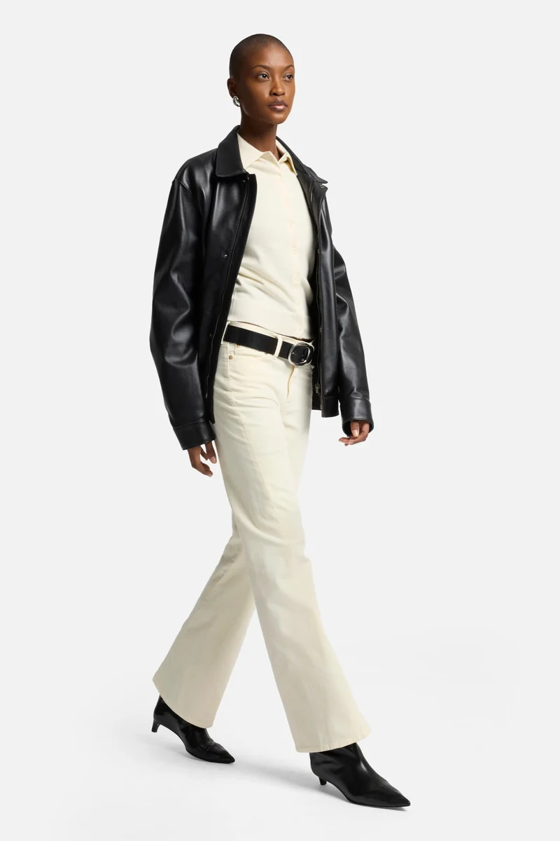 Cashmere Polo Cardigan in Ice White