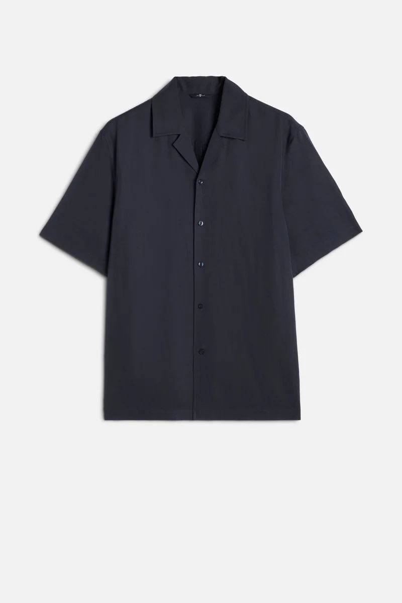 Lyocell Camp Shirt in Navy