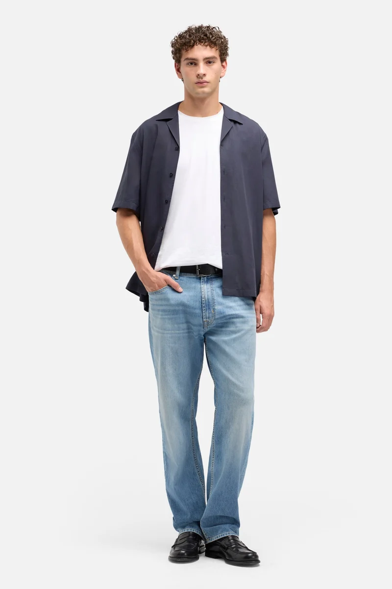Lyocell Camp Shirt in Navy