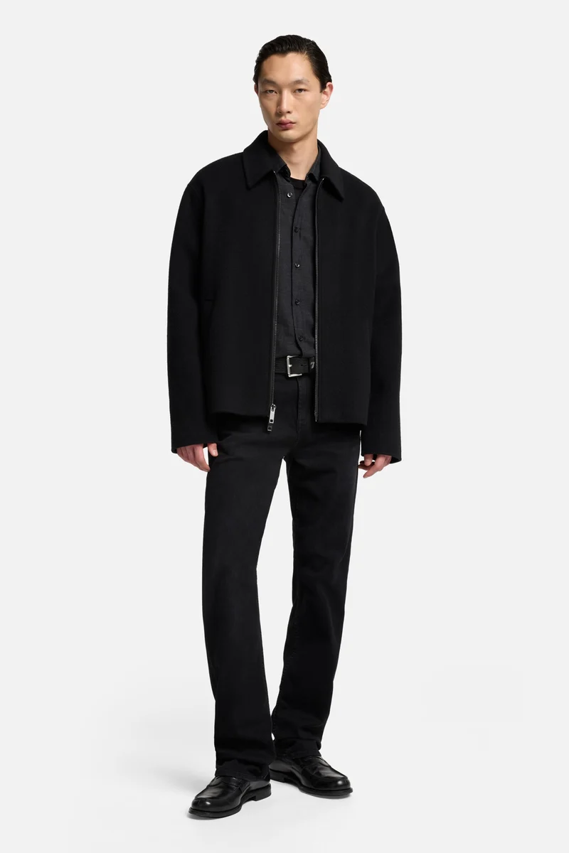 Cotton-Cashmere Button Up Shirt in Dark Grey