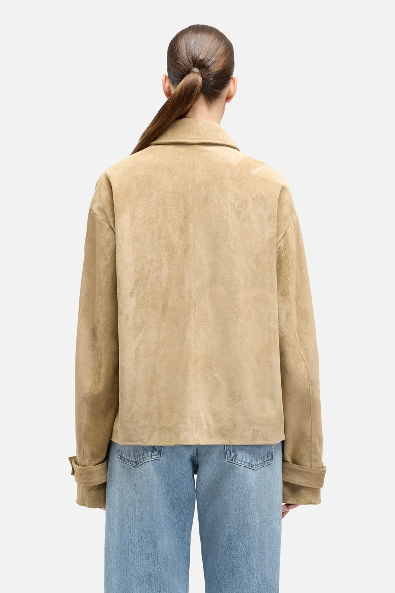 Suede Cropped Chore Jacket in Safari